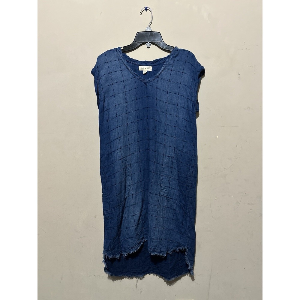 Cloth & Stone Anthropologie Frayed Tunic Dress size XS V Neck Sleeveless - Picture 4 of 6